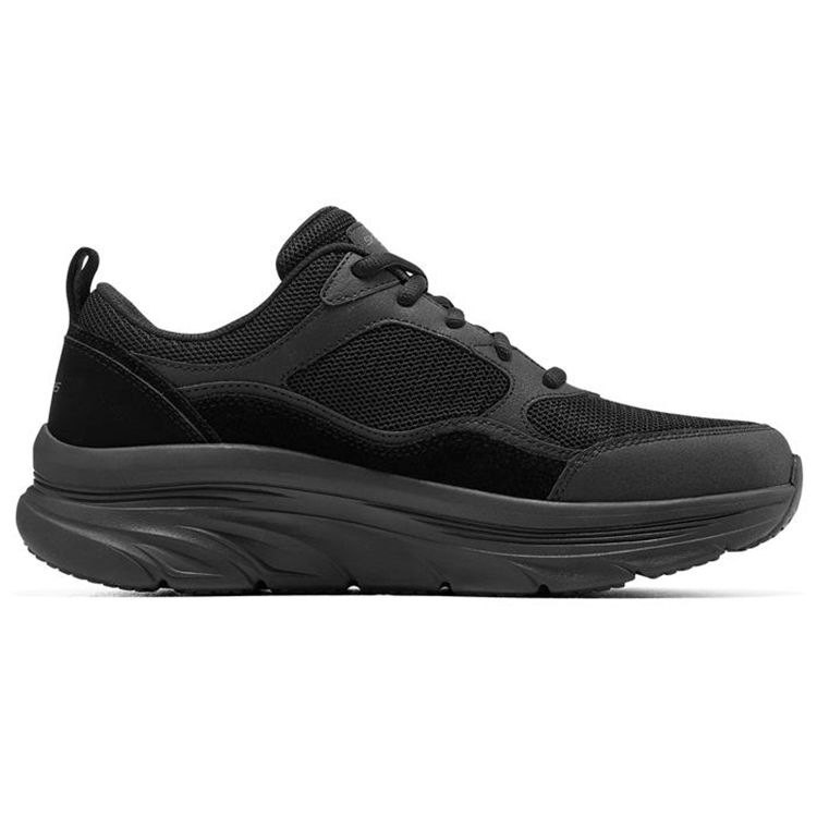 Skechers D'lux Walker Max Амортизация Мужские Сплошной Черный Низкие Повседневные Кроссовки Тканевые Удобные 232363-BBK