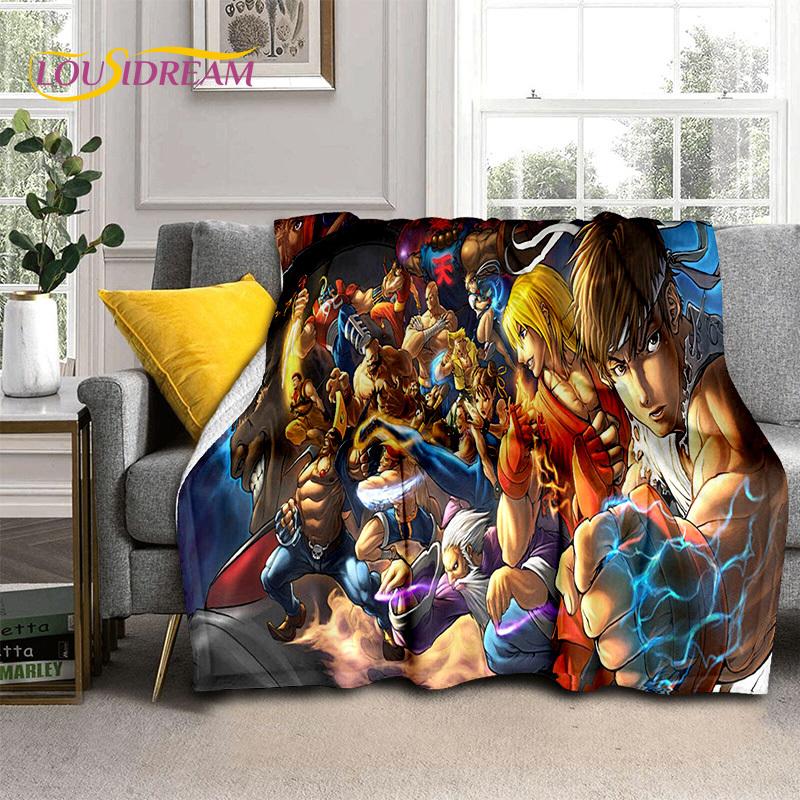 SF Retro Game Street Fighter Gamer Blanket,Soft Throw Blanket for Home Bedroom Bed Sofa Picnic Travel Office Cover Blanket Kids