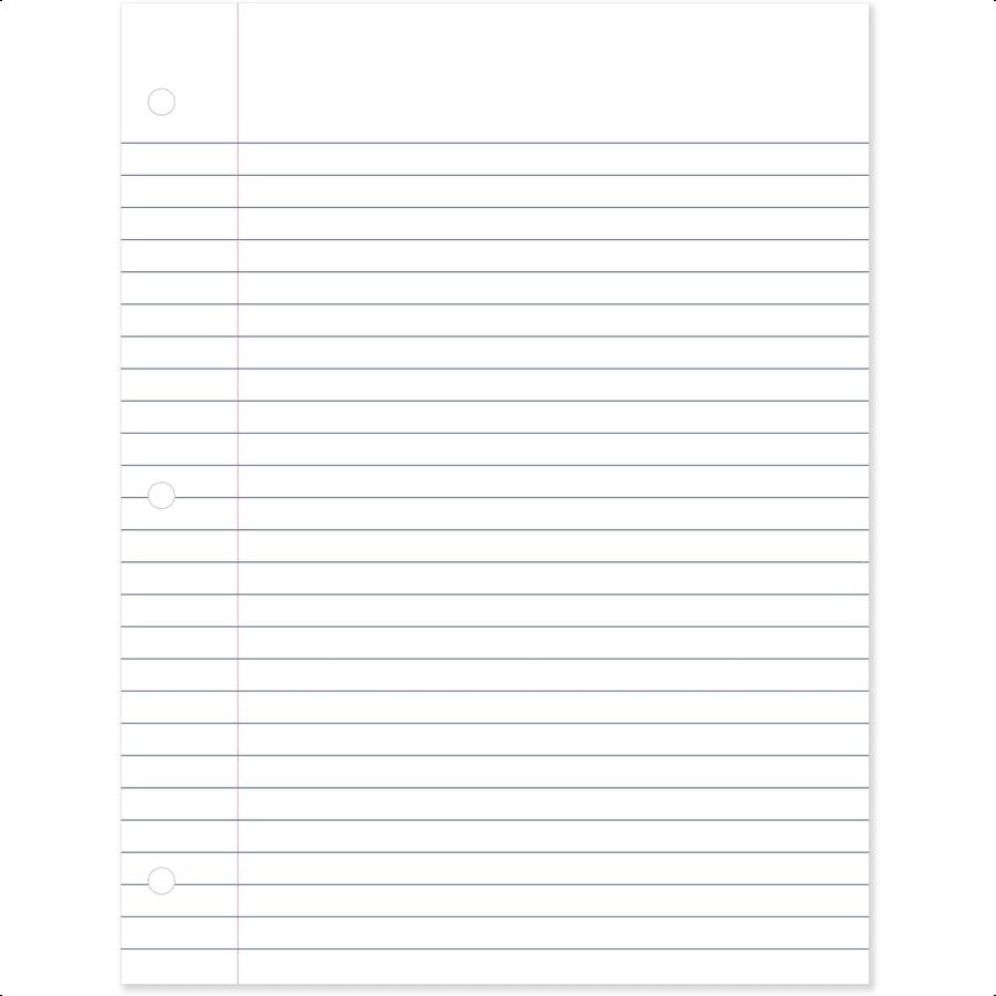 Loose Leaf Paper Filler Paper Wide Ruled 400 Sheets 101 2" X 8" 3 Hole Punched 1 Pack 150036ECM