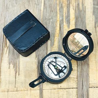 Brunton Compass 8,6 см рабочий компас с черной отделкой и красивым кожаным футляром компас для кемпинга