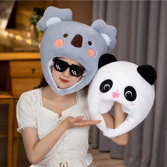 Плюшевая шляпа с хлопковым наполнителем, эластичный мягкий теплый зимний головной убор в форме животного для косплея