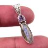 Натуральный лабрадорит, розовый аметист, кулон из стерлингового серебра 925 пробы, 1,25 дюйма n9d48