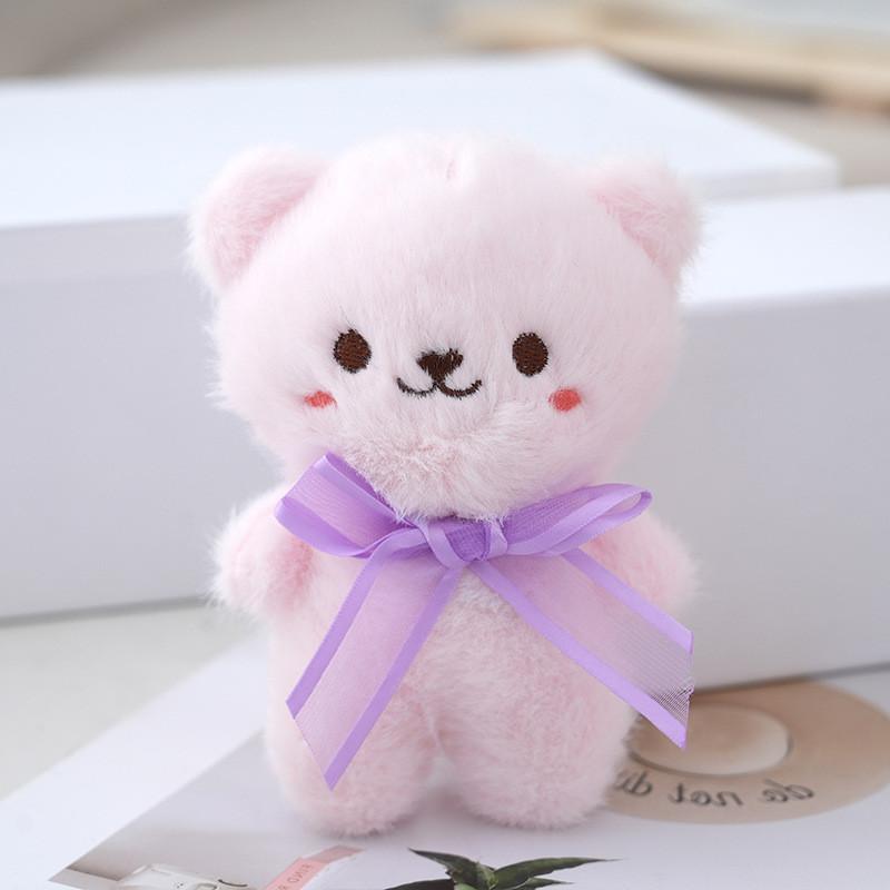 Cute Cartoon Plush Bear And Bunny Keychain Fluffy Doll Pendant For Bags And Keys