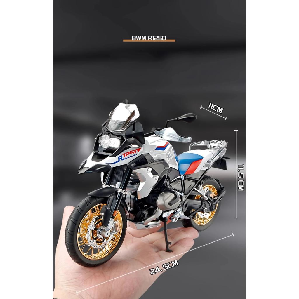 1/9 BMW R1250GS ADV Мотоциклы Симуляция Сплав Модель Мотоцикла Амортизаторы Звук и Свет Коллекционная Игрушечная Машина Подарок Ребенку