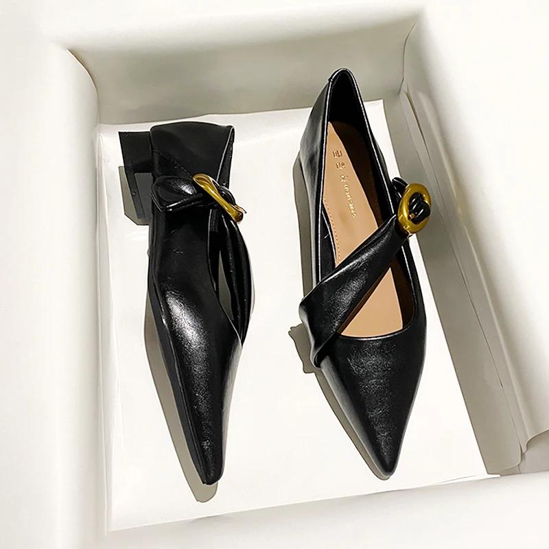 Весенние винтажные женские туфли Мэри Джейн с острым носком, модные туфли на низком толстом каблуке для свадебной вечеринки