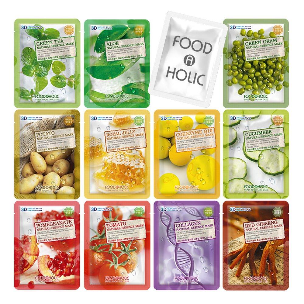 (50 листов) Foodaholic 3D Natural Essence Mask Pack 23g