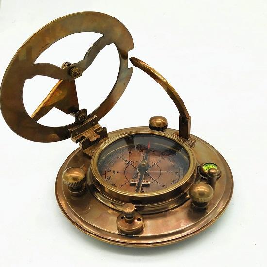 8,89 см латунный компас с солнечными часами уникальный подарок элегантности с солнечными часами, копия часов корабля, коробка