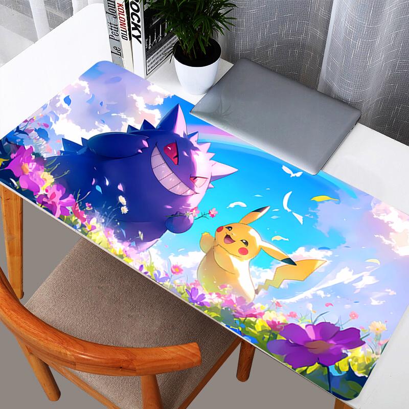 Gengar Pokemon Large Mouse Pad Anime Ghost Type Desk Mat for Gaming Office NonSlip Extended Keyboard Pad