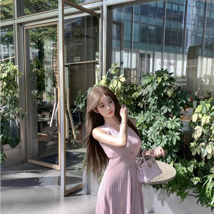 Элегантное платье-майка без рукавов из ледяного шелка с облегающим кроем для женщин