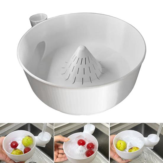 Automatic Fruit Washer And Drainer Bowl 3D Printed Berries Wash Machine Salad Spinner Vegetable Cleaner Fast Draining Kitchen Gadget
