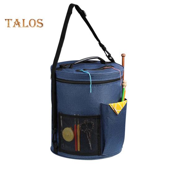 Большая сумка для хранения пряжи. Отверстие на молнии. Сохраняет аккуратность. Прочные швы. Отличные аксессуары для вязания. Чехол с карманами. Хозяйственные товары.