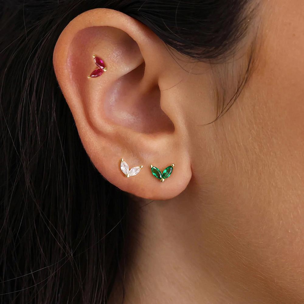 1 шт. корейские серьги-гвоздики из нержавеющей стали для пирсинга козелка, женские модные серьги-гвоздики с цирконием и конским глазом, украшения для тела