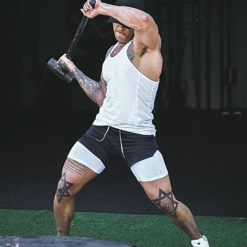 Мужские двухслойные шорты для бега, мужские короткие брюки 2 в 1, спортивные шорты для фитнеса, быстросохнущие пляжные шорты-бермуды со встроенным карманом