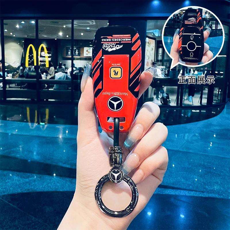 SFX1 Car Key Case Cover for Mercedes Benz 2022 C S Class W206 W223 S350 C260 C300 S400 S450 S500 TPU Shell Fob Holder Protector