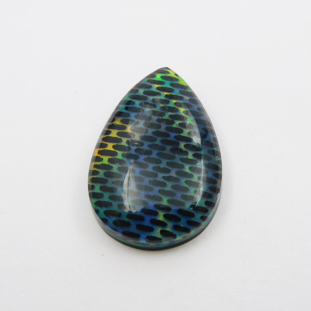 15.55 Ct Doublet Opal Lab Created Pear Certified Beautiful Loose Gemstone