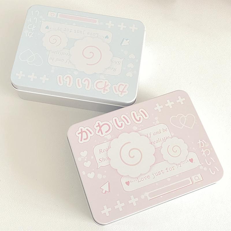 Жестяная коробка для хранения фотографий из мультфильмов Жестяная коробка для хранения небольших карточек Банки для монет Серьги Чехол для наушников Коробки для сбора ювелирных изделий