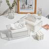 Clear Acrylic Tissue Box with Flip Top Cover Rectangular Bathroom Napkin Holder Countertop Dryer Sheet Wipes Dispenser