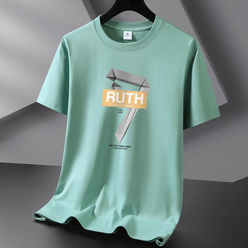 Ruth 10 цветов, мужская футболка из чистого хлопка, свободная мужская футболка с круглым вырезом и коротким рукавом, большой размер S-6XL