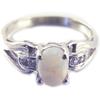 Silver Ring 'Goddess Opal' White Silver (rhodium) - 7 Mm
