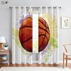 2 Pack Cool Basketball 3D Printed Curtains Suitable for Bedroom Living Room Club Decorative Curtains Home Decor