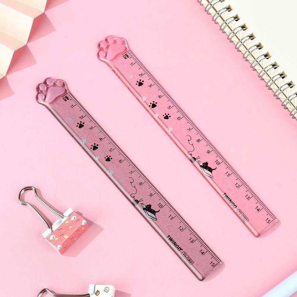 Stationery Plastic Kids Gifts Painting Cats Claw Ruler Scale Ruler Straight Ruler Measuring Ruler