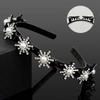 Elegant Women Pearl Hair Hoop Snowflake Star Rhinestone Bangs Clip Headband  Daily