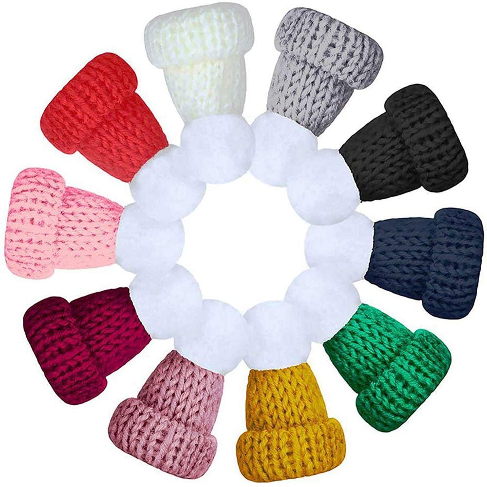 10pcs Sewing Crafts Mini Knitting Hats DIY Mini Wool Hat Christmas Ornaments