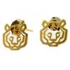 [P5899] - Gold 'Origami' (tiger) Handcrafted Earrings - 8x8 Mm
