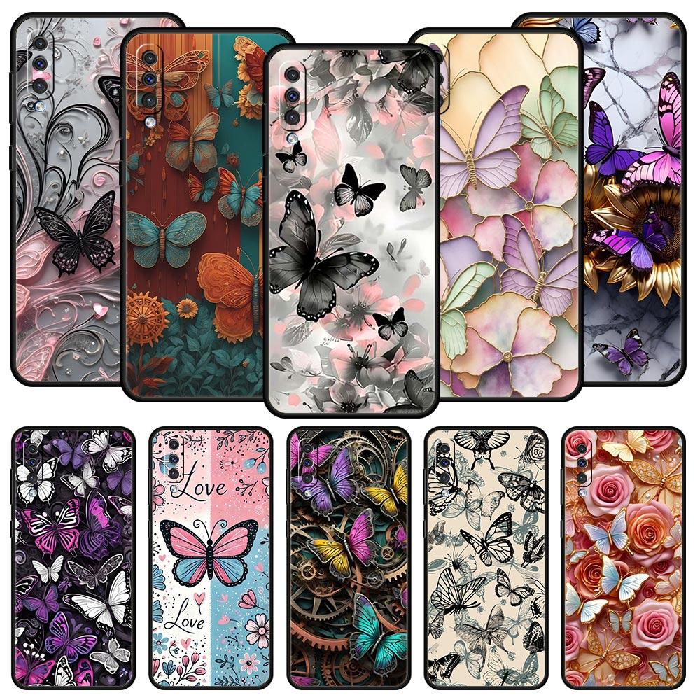 Fashionable Butterfly Flower Pattern Phone Case for Samsung Galaxy A56 A36 A26 A16 A34 A24 A42 A22 A20 A12 A10 5G Soft TPU Cover