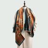 Imitation Cashmere Scarf Women's Winter New Oil Painting Magnolia Scarf Fashion Versatile Shawl Lengthened and Thickened Scarf