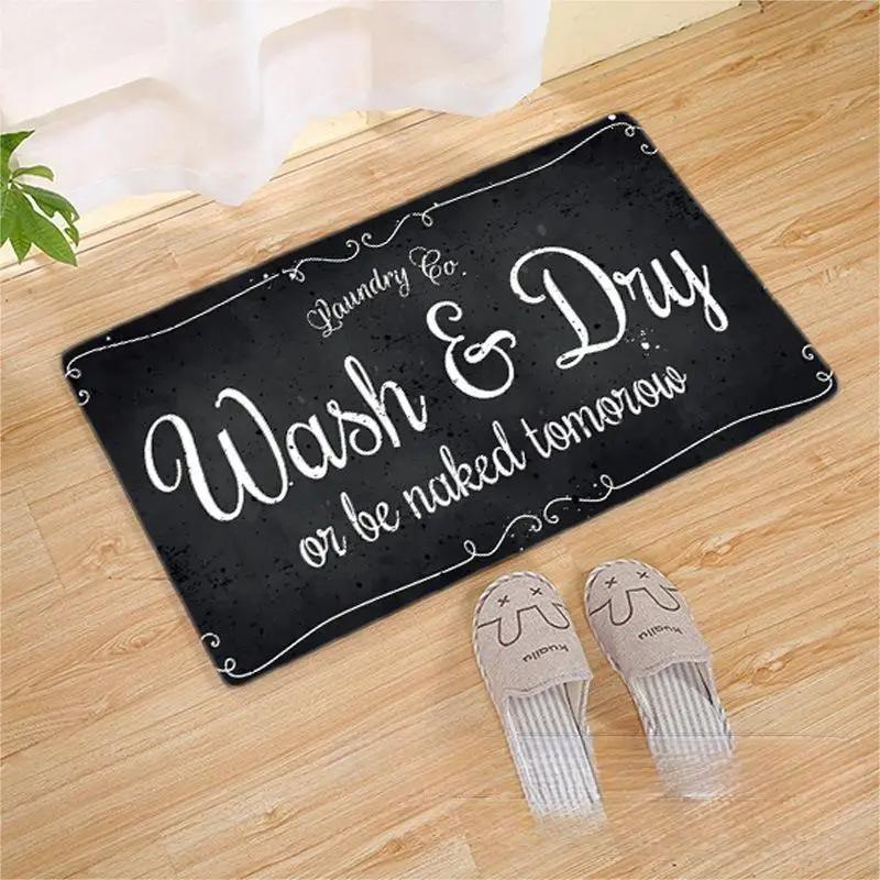 Laundry Room Printed Carpet Non-Slip Soft Entryway Foyer Bedroom Entrance Doormat Laundry Room Floor Mats Home Decoration