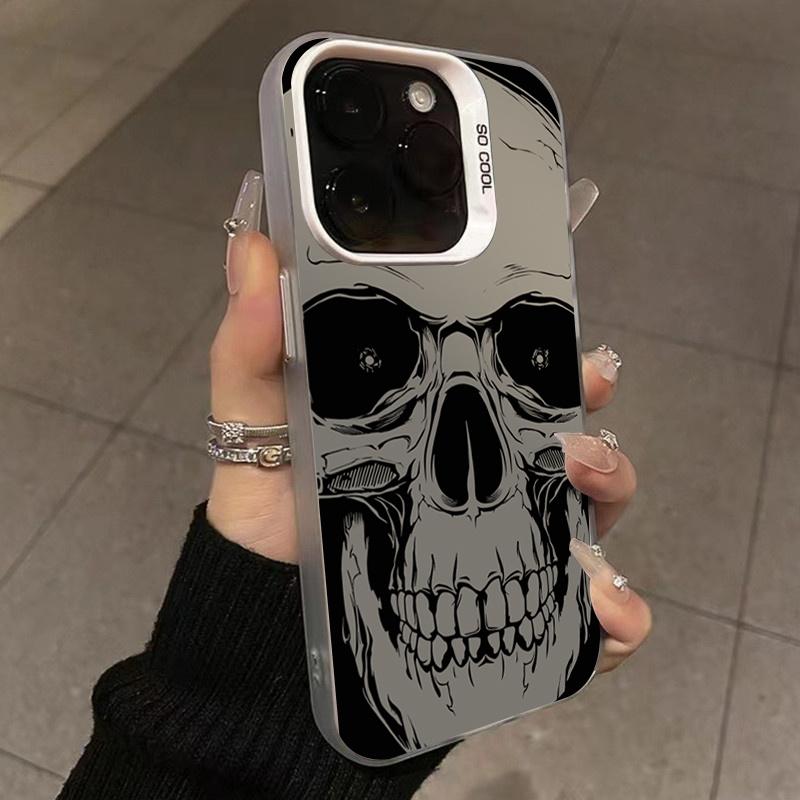 Gothic Skull Graffiti Pattern Design Protective Cover for iPhone 17 16 15 14 13 12 11 16E Series Pro Max Plus