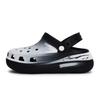 Classic Clog 811 Made Reconstructed Glass Fragment Gothic Deconstructivism Hole Shoes Unisex Black and White
