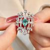 Brilliant Retro European and American Light Luxury Zircon Green Zircon Ring for Women Ins Trendy Niche Design High End Index Finger