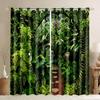 2023 3D Printing Forest Tree Landscape Thin Window Curtains Jungle Wild Nature Botanical Print Pattern for Living Room Bedroom