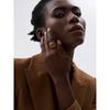 Yhpup 316l Stainless Steel Geometric Hollow Layered Wide Ring Charm Metal 18K Gold Plated Statement Women Jewelry Waterproof
