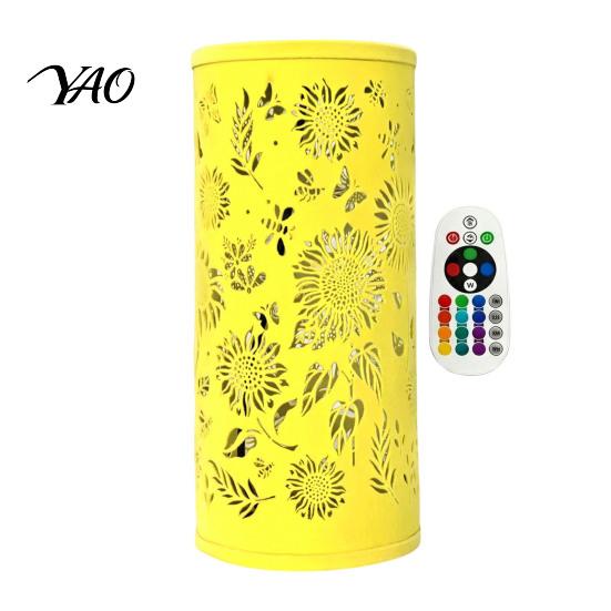 USB Powered Night Light Butterfly Projector Lamp, RGB 16 Colors Decorative Lamp with Remote Bedroom Ambient Lighting Control, Hollow-out