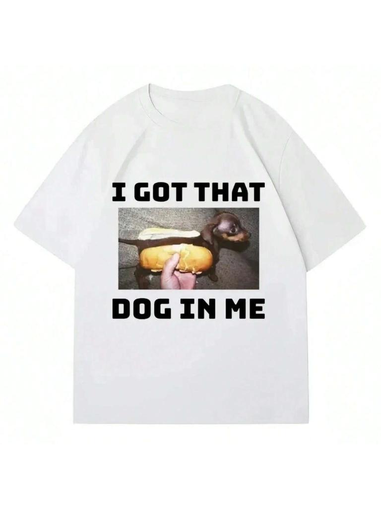 The Dog In My Heart Expression Pack T-Shirt Funny Dog ??Humor Pattern Retro Short Sleeve Casual T-Shirt Street Fashion Gift Y2K