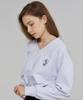 AWESOME STUDIO V-Neck Crop Sweatshirt Grey White