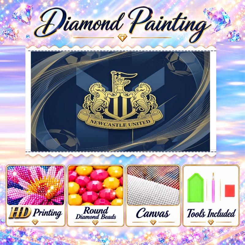 Newcastle United Football Diamond Painting Kit 5D Full Drill DIY Diamond Mosaic Wall Art Home Decor