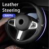 Car Anti Slip Decoration Leather Steering Wheel Covers Interior Accessories For Mitsubishi Outlander Pajero Sport Lancer EX ASX