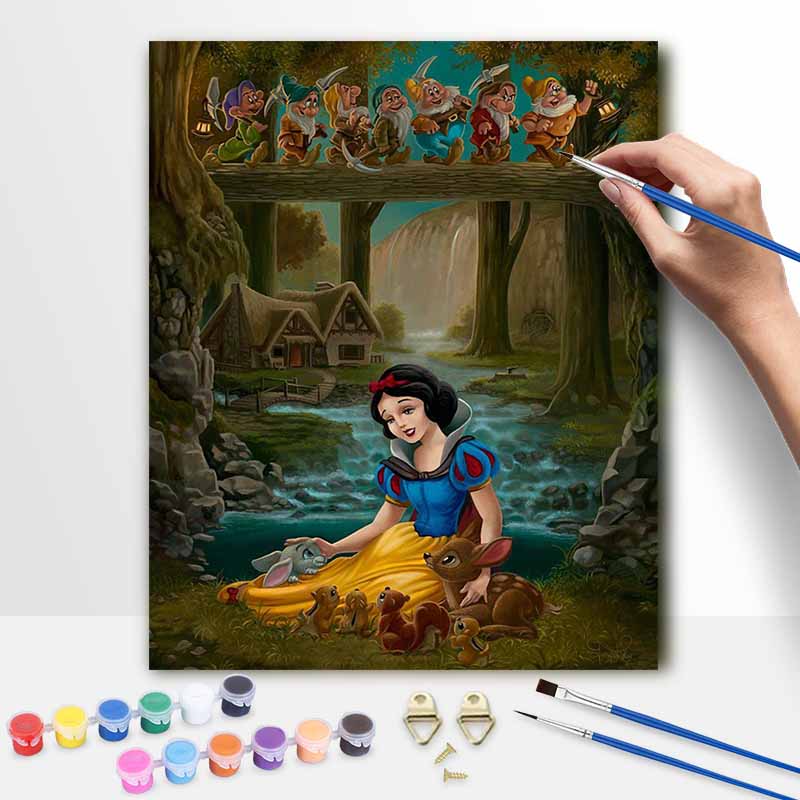 Disney Snow White and Seven Dwarfs digital oil painting art kit DIY handmade home decoration gift