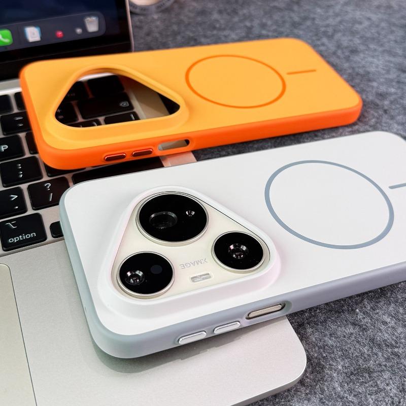 Чехол для Huawei Pura 80 Pro Pura 70 Pro+ Pura70 Чехол Модный Для MagSafe Магнитный Матовый ПК Ощущение Кожи Блокировка Цвета Чехол для Телефона