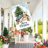 Double-Sided Christmas Turtle and Tree Garden Flag , Polyester, Outdoor Lawn Decoration, No Electricity Needed - 1pc