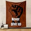 Never Give Up Tapestry Wall Hanging, Inspirational Quote Poster Art, Motivational Wall Decor for Bedroom Living Room Dorm