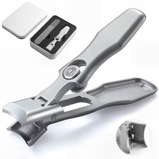 Nail clipper high quality lock type extra large opening splash prevention sharp cutting glass file waterproof hands feet set storage case.
