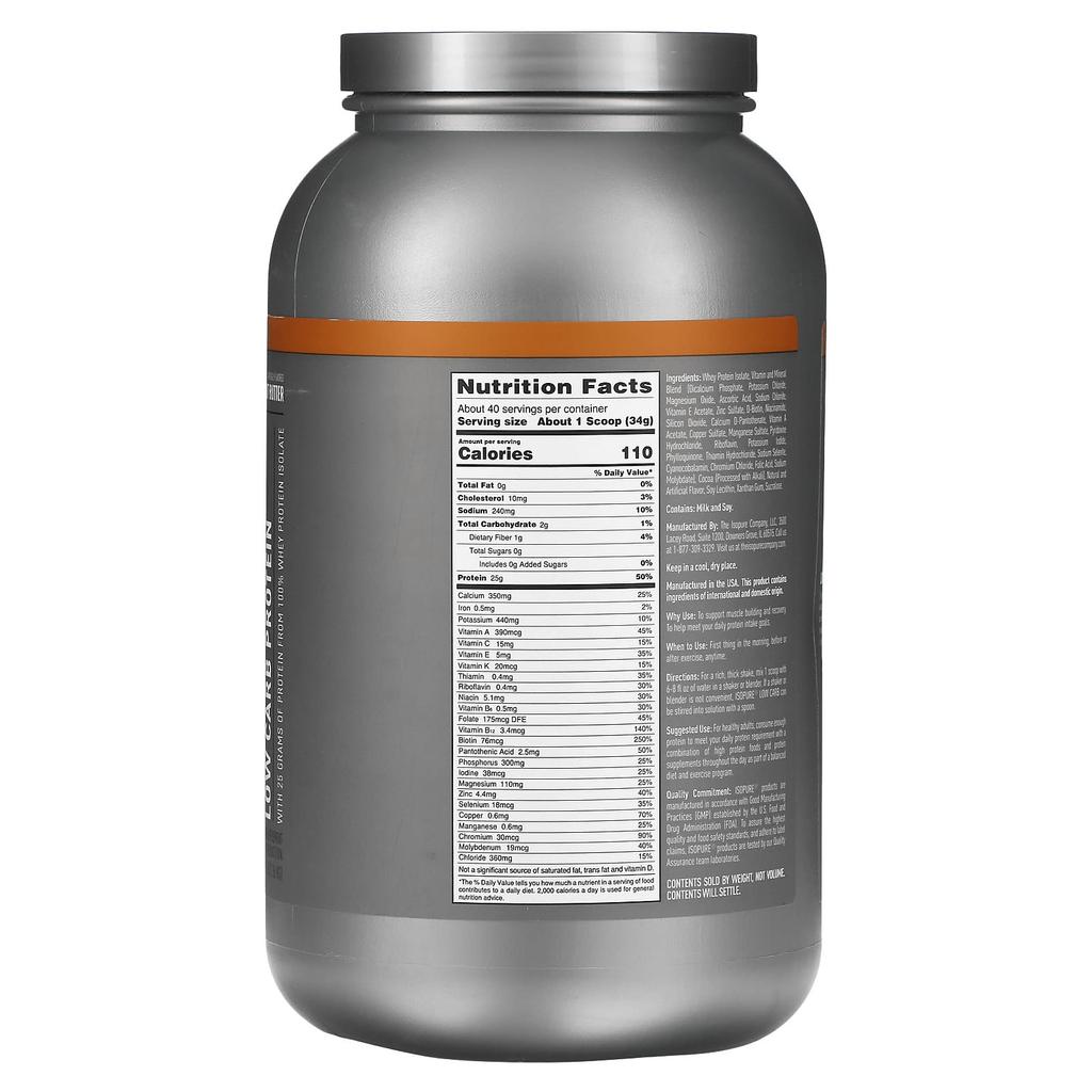 Isopure Protein Powder, Low Carb, Chocolate Peanut Butter, 3 Lbs (1.36 Kg)