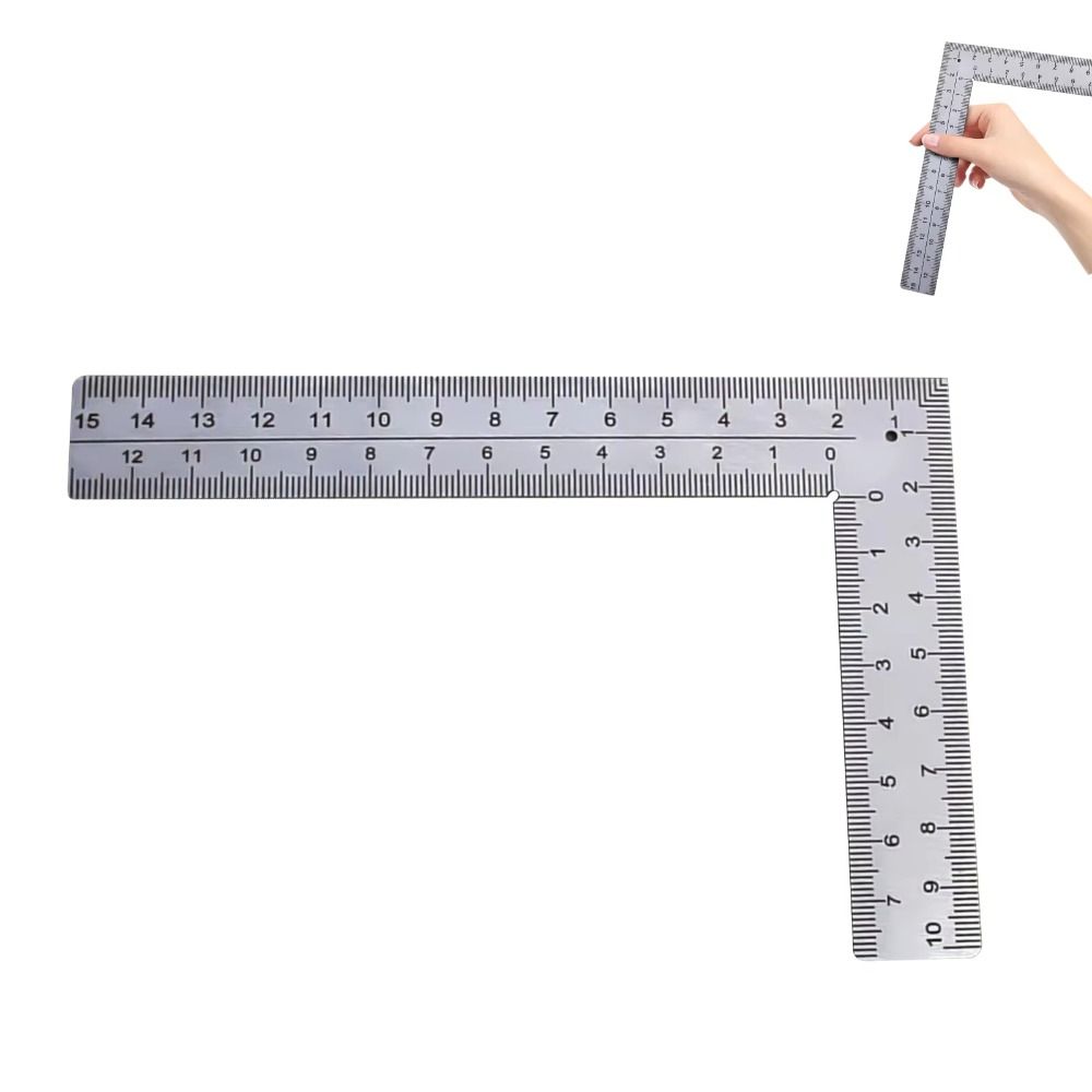 Double-Sided Metal Ruler Measuring Tool Mini Ruler Drawing Tools L Square Ruler Educational