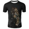 Свободные летние топы для мужчин, одежда больших размеров, футболка с 3D принтом животных, футболки с узором тигра для пар, топ с короткими рукавами и круглым вырезом, дышащие мужские рубашки