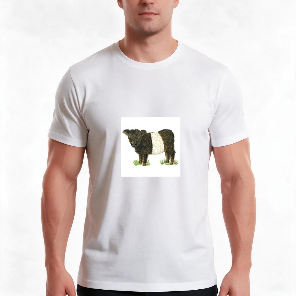 Galloway Belted Cow Tshirt Summer Casual Cotton Tee Oversized Streetwear Tops Vintage Graphic Print Loose Fit Short Sleeve